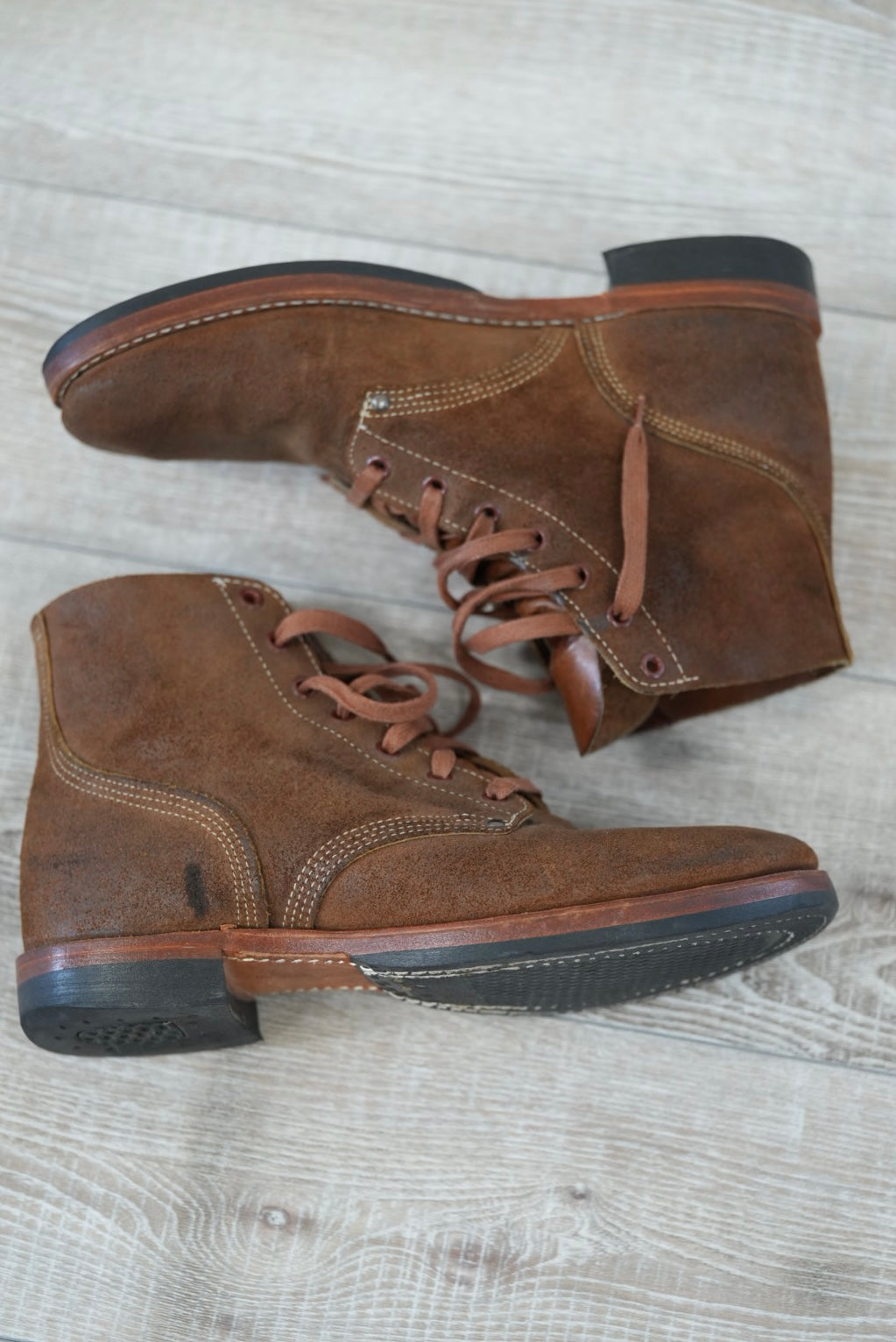 RRL40's M-43 Service Boots Bench made in USA.