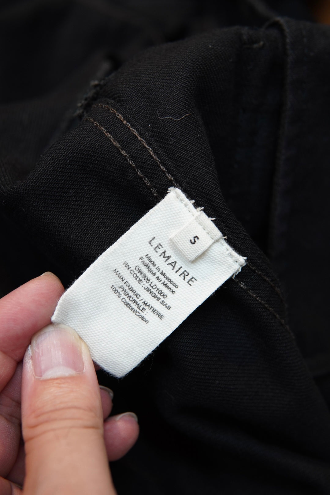 LEMAIRE Black Denim Boxy Jacket.