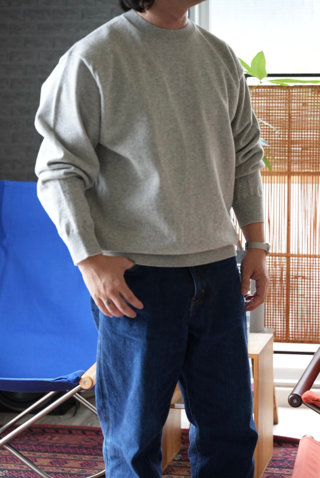 <YONETOMI> RIGID CASHMERE SWEATER.