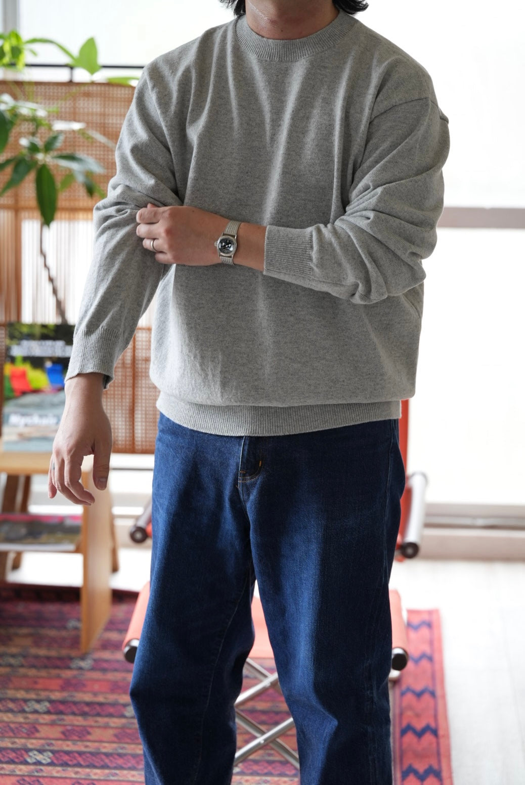 <YONETOMI> RIGID CASHMERE SWEATER.