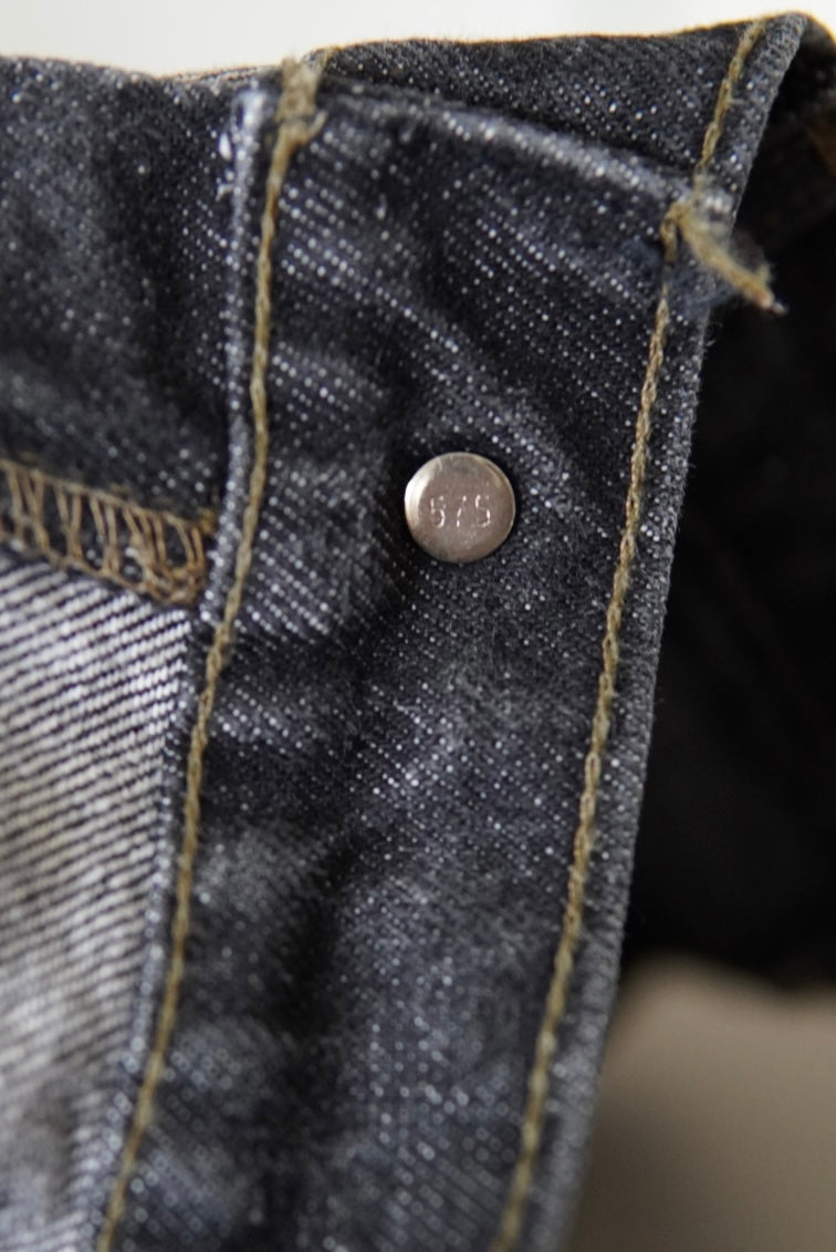 Levi's 505 Yarn-dyed Black Denim Pants made in USA.