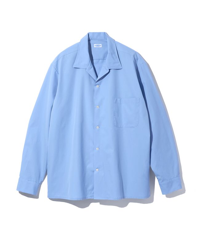 FOUNDOUR COTTON OPEN COLLAR SHIRT.
