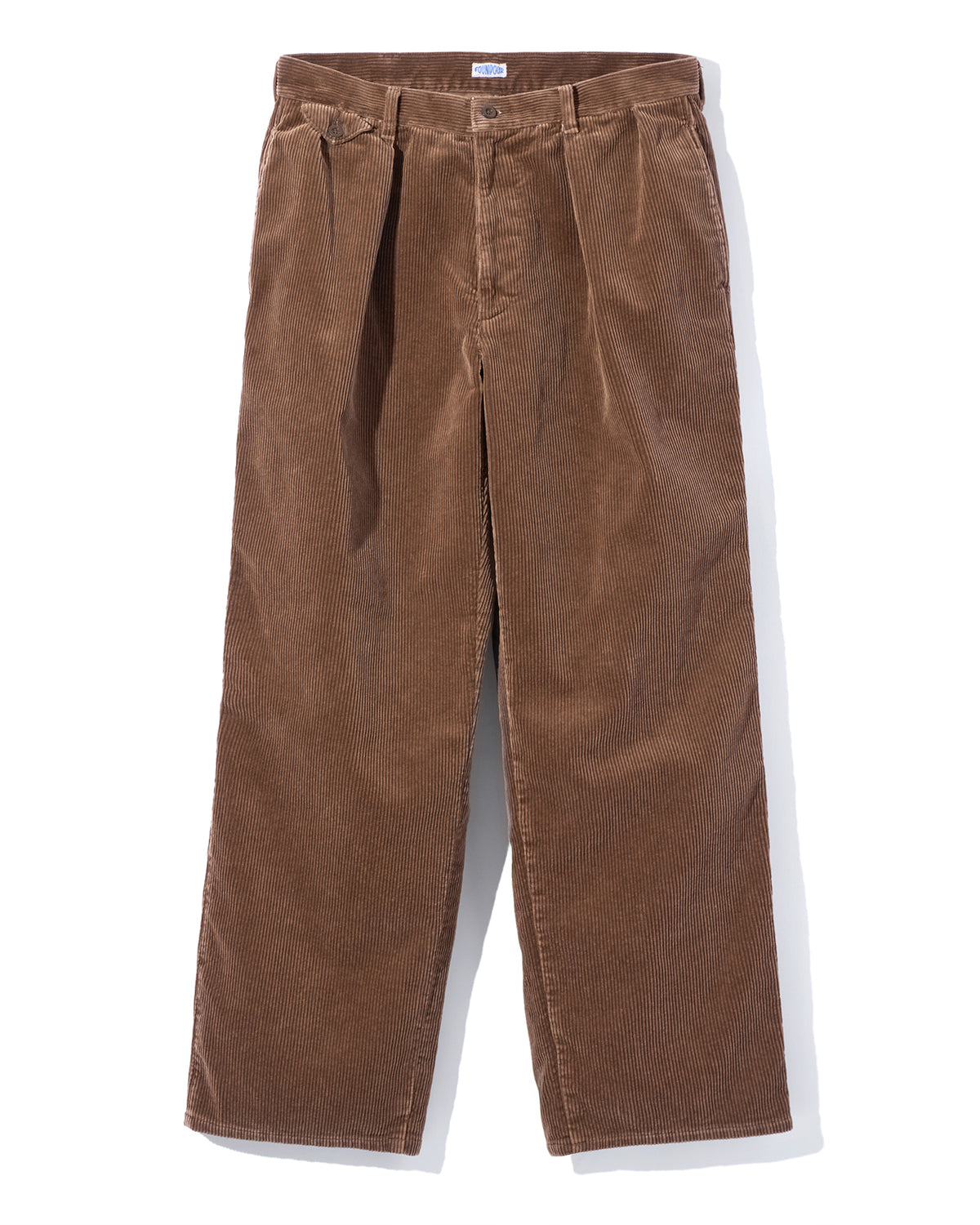 FOUNDOUR COTTON CORDUROY WIDE TUCK TROUSERS.
