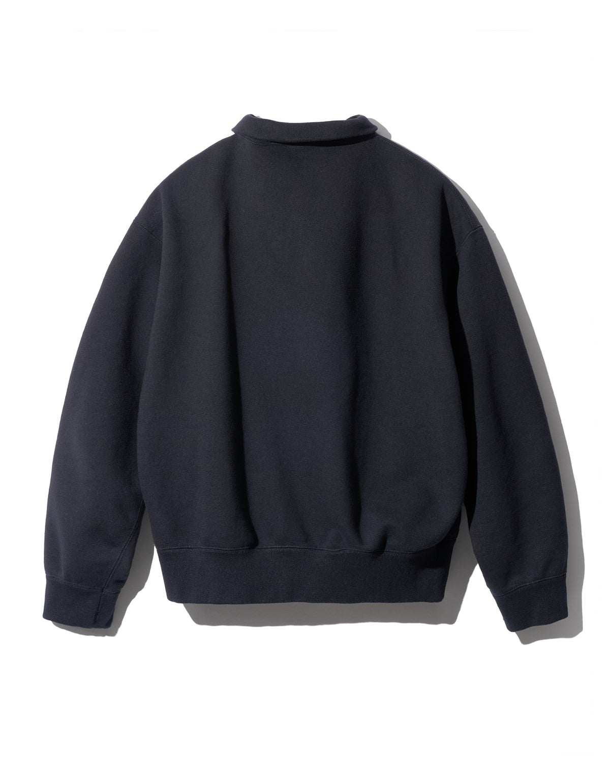 FOUNDOUR COTTON JERSEY HALF ZIP SHIRT.-BLACK-