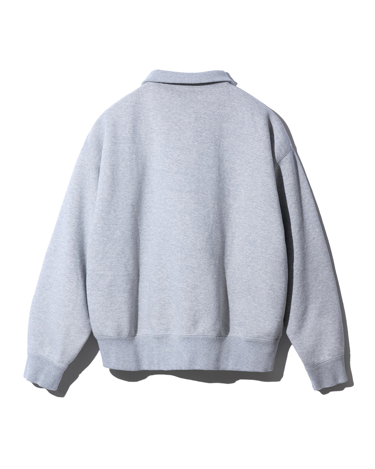 FOUNDOUR COTTON JERSEY HALF ZIP SHIRT.-GRAY-