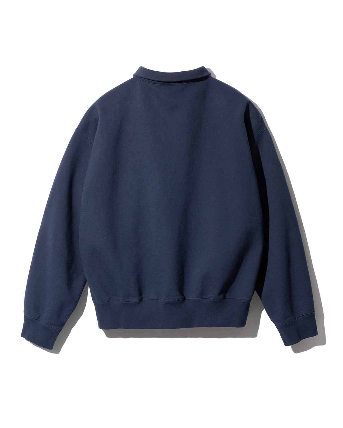 FOUNDOUR COTTON JERSEY HALF ZIP SHIRT.-NAVY-