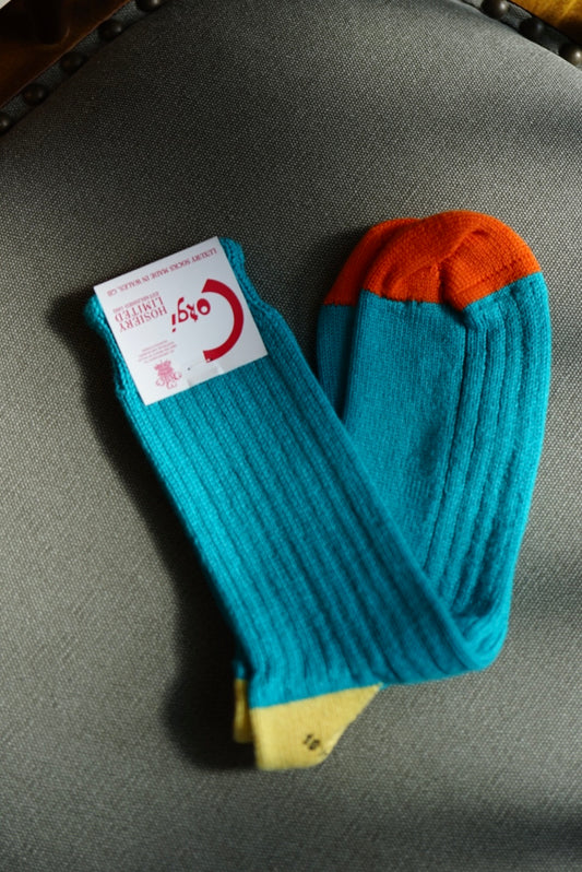 Corgi Heel & Toe Socks. -Peacock-