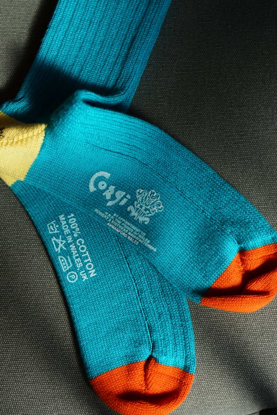 Corgi Heel & Toe Socks. -Peacock-