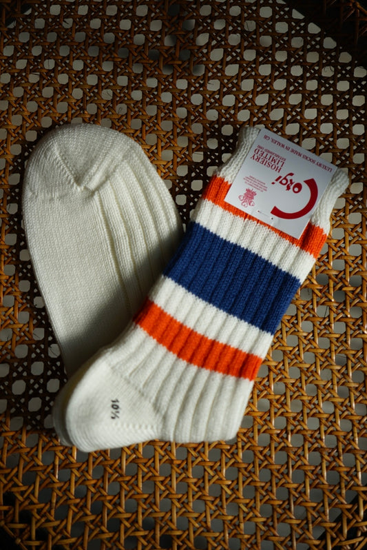 Corgi Sports Line Socks. -Orange/Blue-