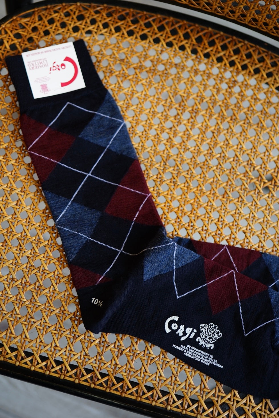 Corgi Argyle Socks. -Navy-