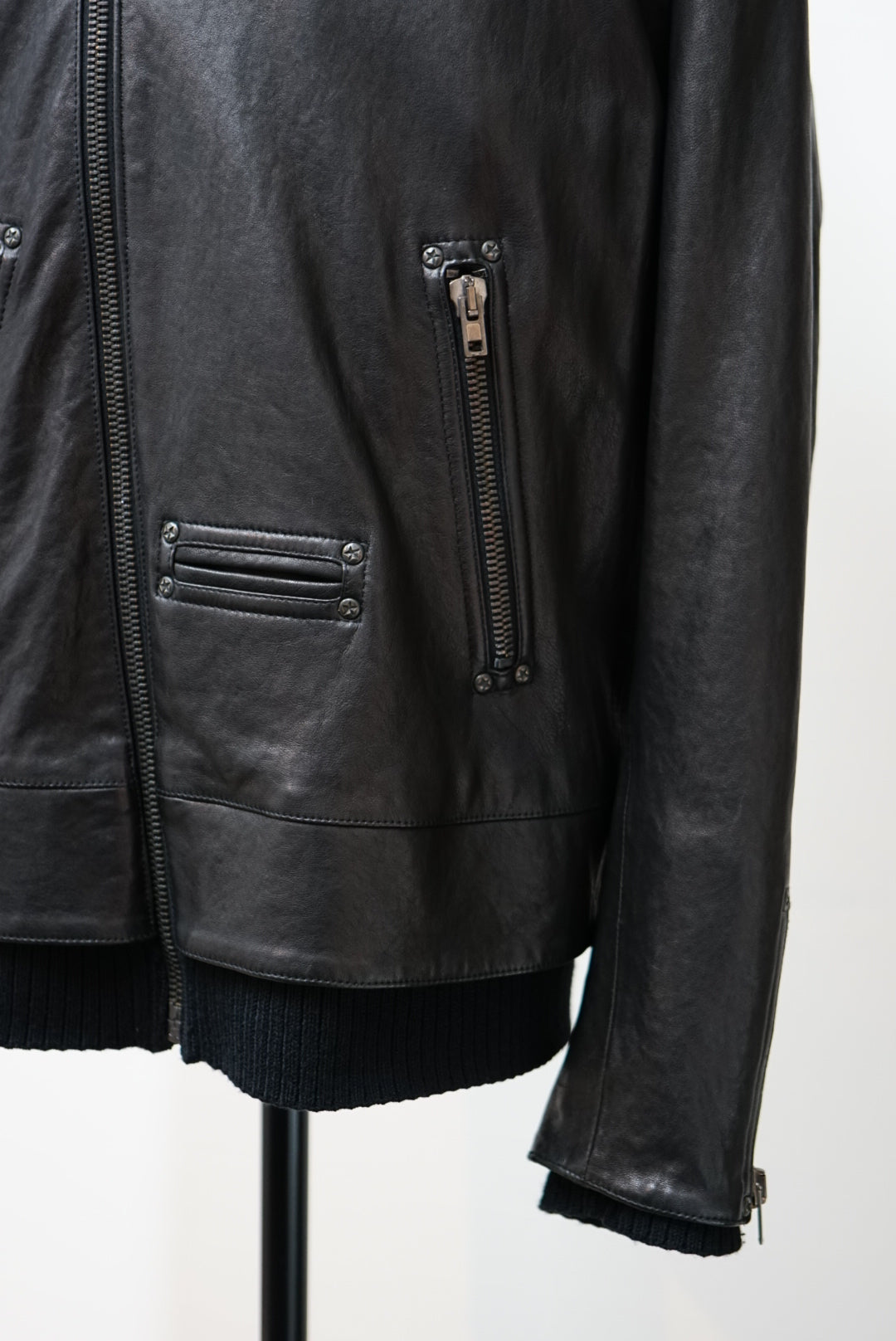 14's Maison Martin Margiela Leather Jacket. -Black-