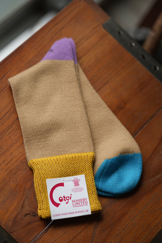 Corgi Heel & Toe Socks. -Yellow-