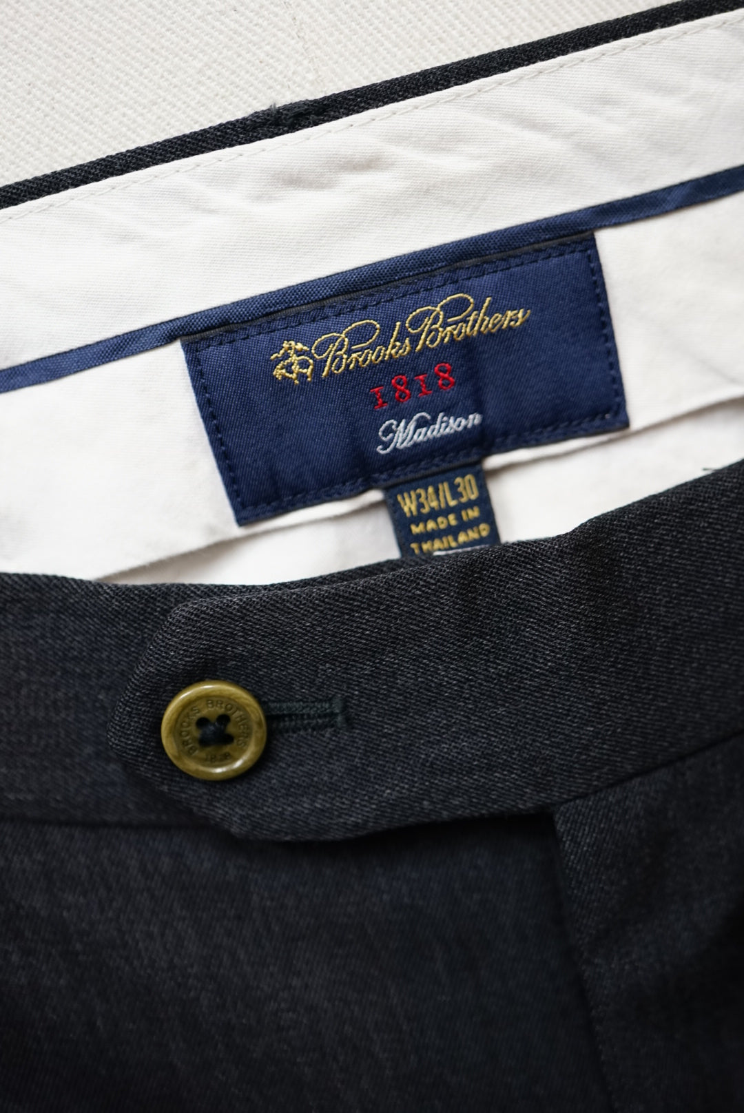 Brooks Brothers Wool Tuck Trousers.