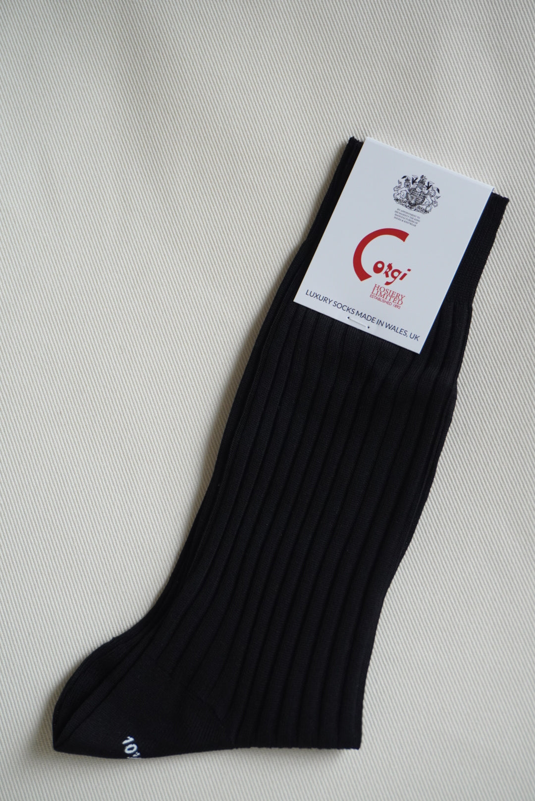 Corgi Fine Gauge Rib Socks. -Black-
