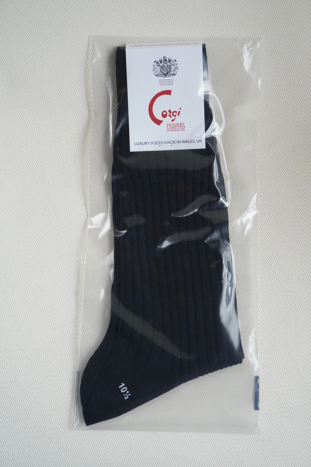 Corgi Fine Gauge Rib Socks. -Black-