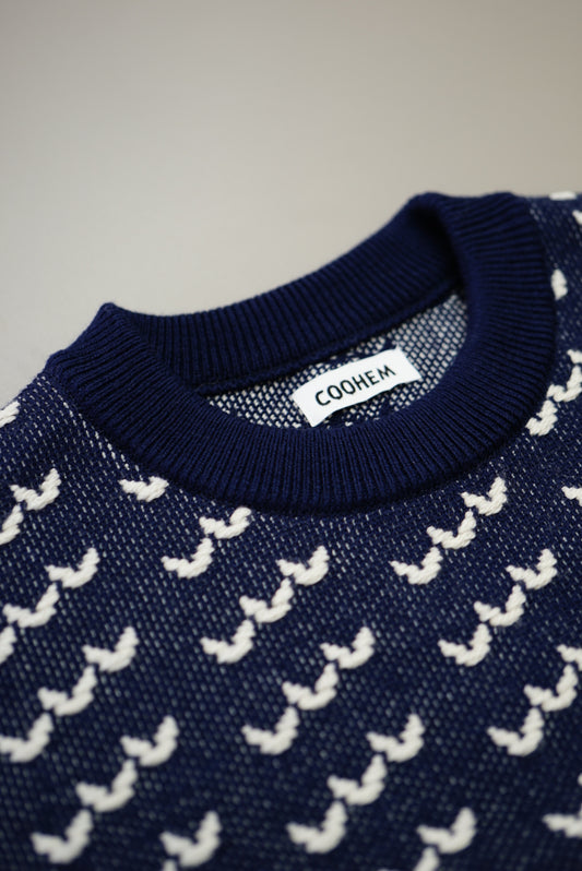 COOHEM "BIG BIRD'S EYE KNIT PULLOVER".