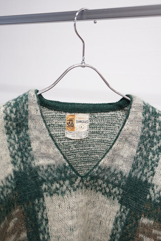 60's TOWNCRAFT Wool × Mohair Sweater.