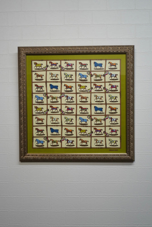 HERMÈS Carré 45 "Horse Blanket Motif"