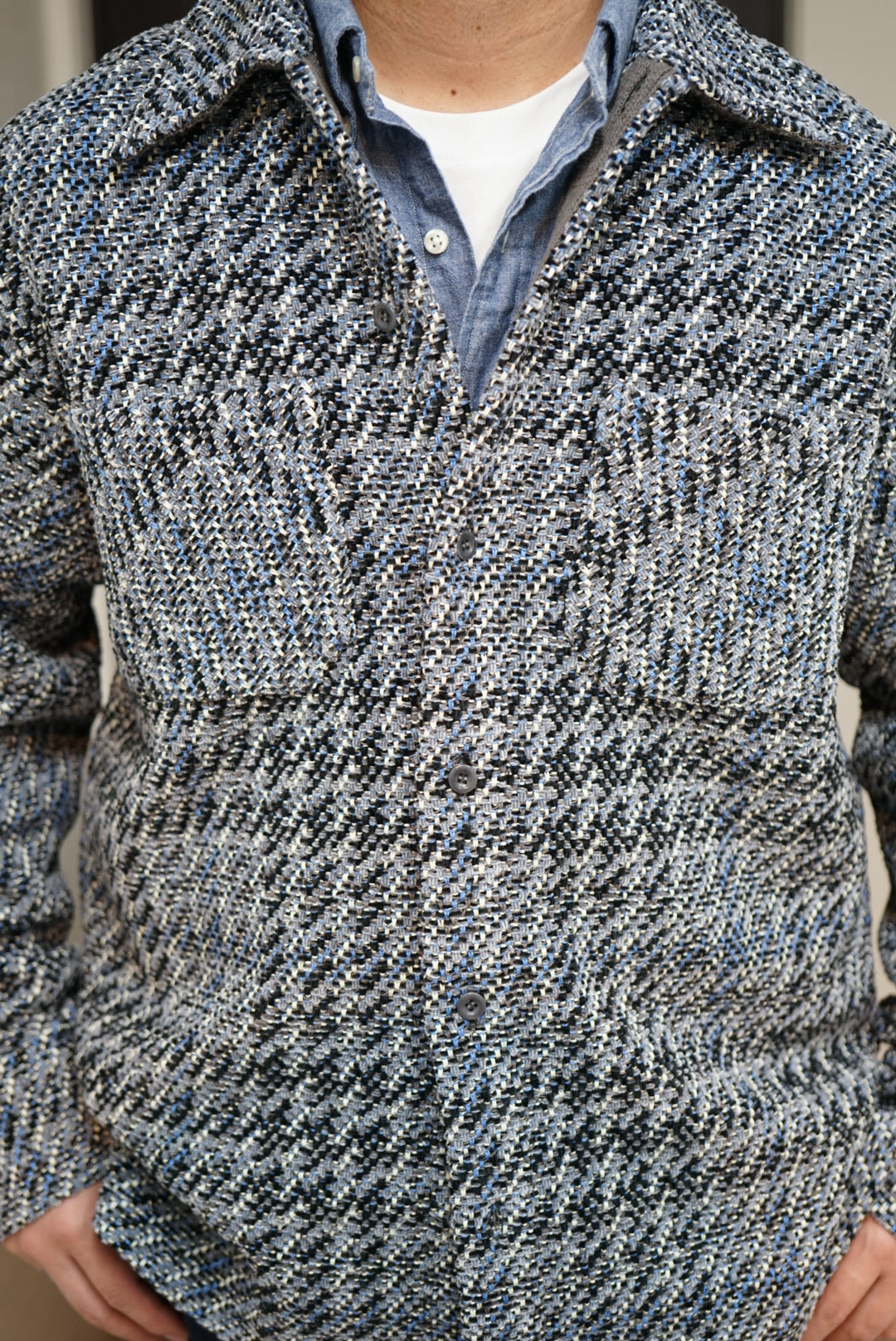 COOHEM "Velvet Check Tweed Jacket"