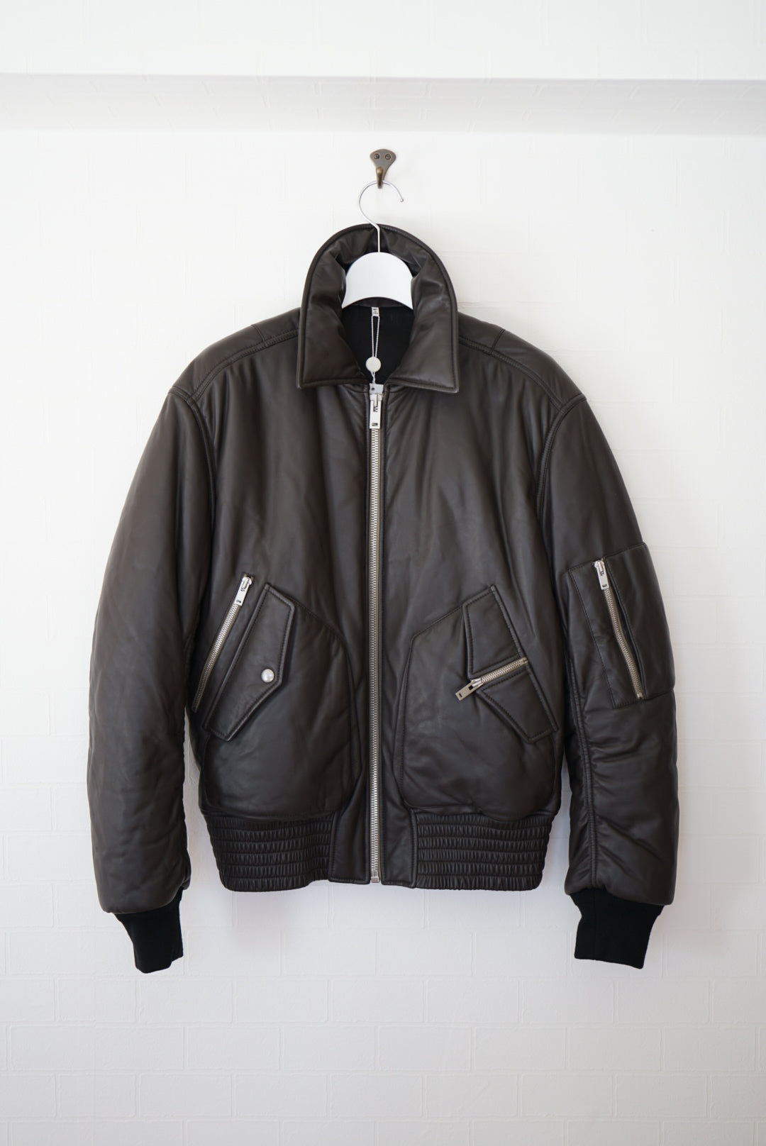 16's Maison Margiela ⑩ Leather × Padded Flight jacket.  -Dead Stock-