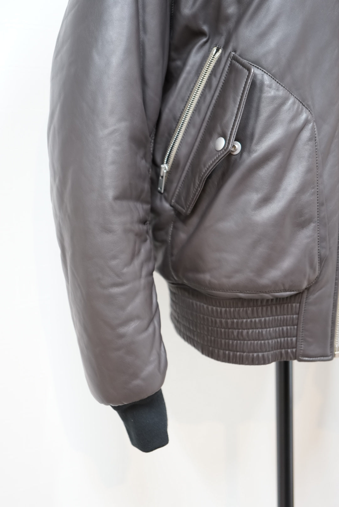 16's Maison Margiela ⑩ Leather × Padded Flight jacket.  -Dead Stock-