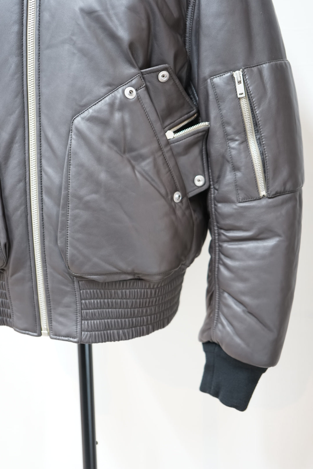 16's Maison Margiela ⑩ Leather × Padded Flight jacket.  -Dead Stock-