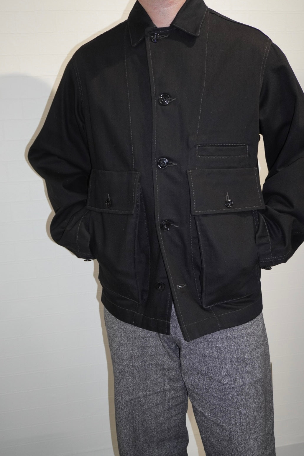 LEMAIRE Black Denim Jacket.-New Old Stock-