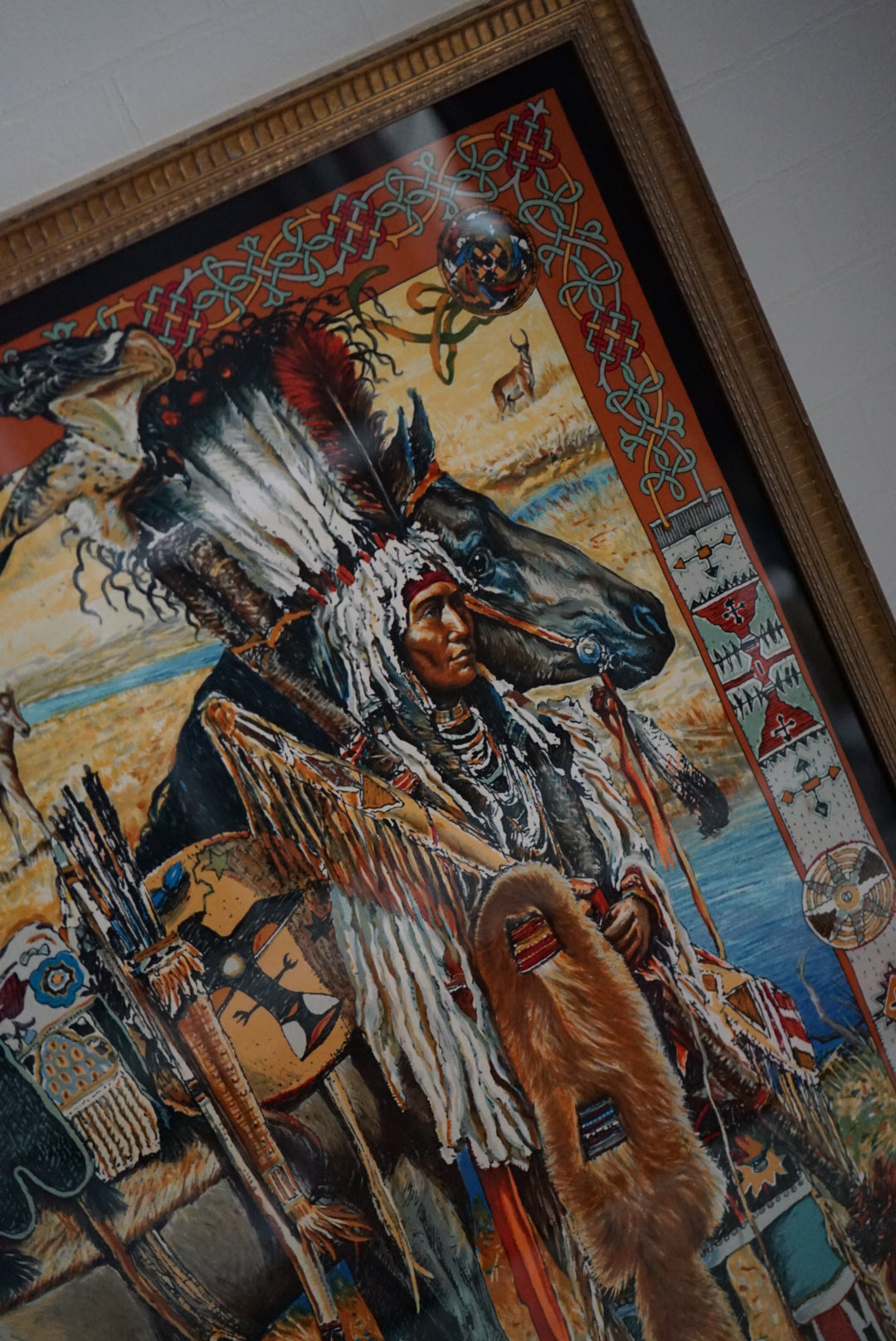 Hermes Carre 90 in a frame "Les Cheyennes"