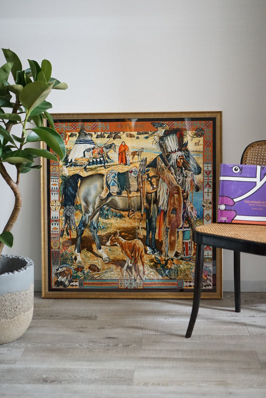 Hermes Carre 90 in a frame "Les Cheyennes"