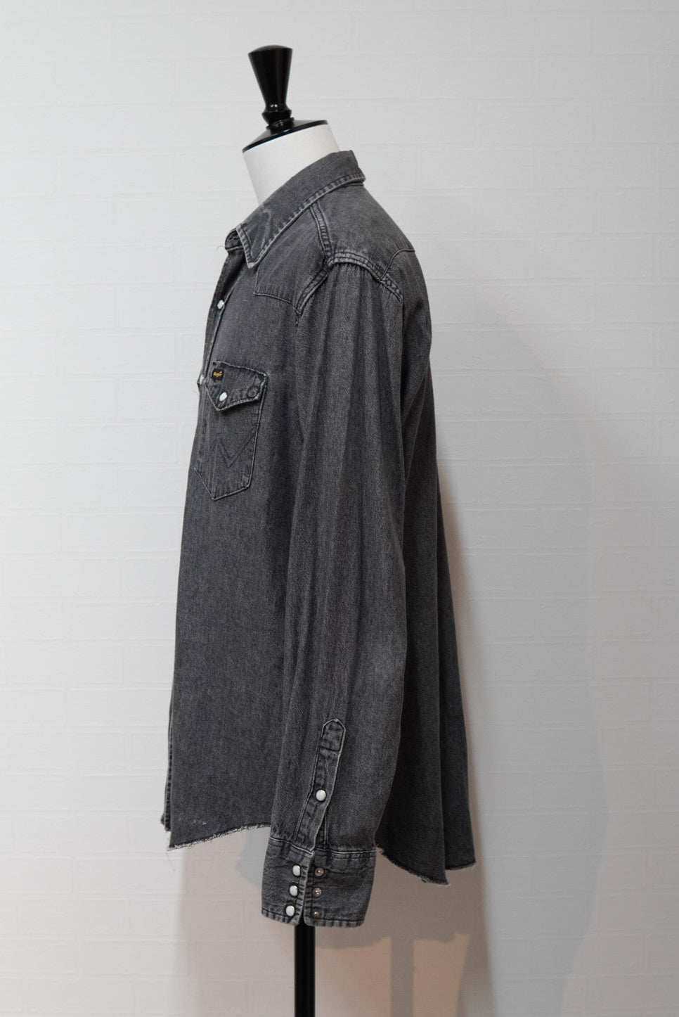 80s Wrangler Black Denim Western Shirt made in USA.