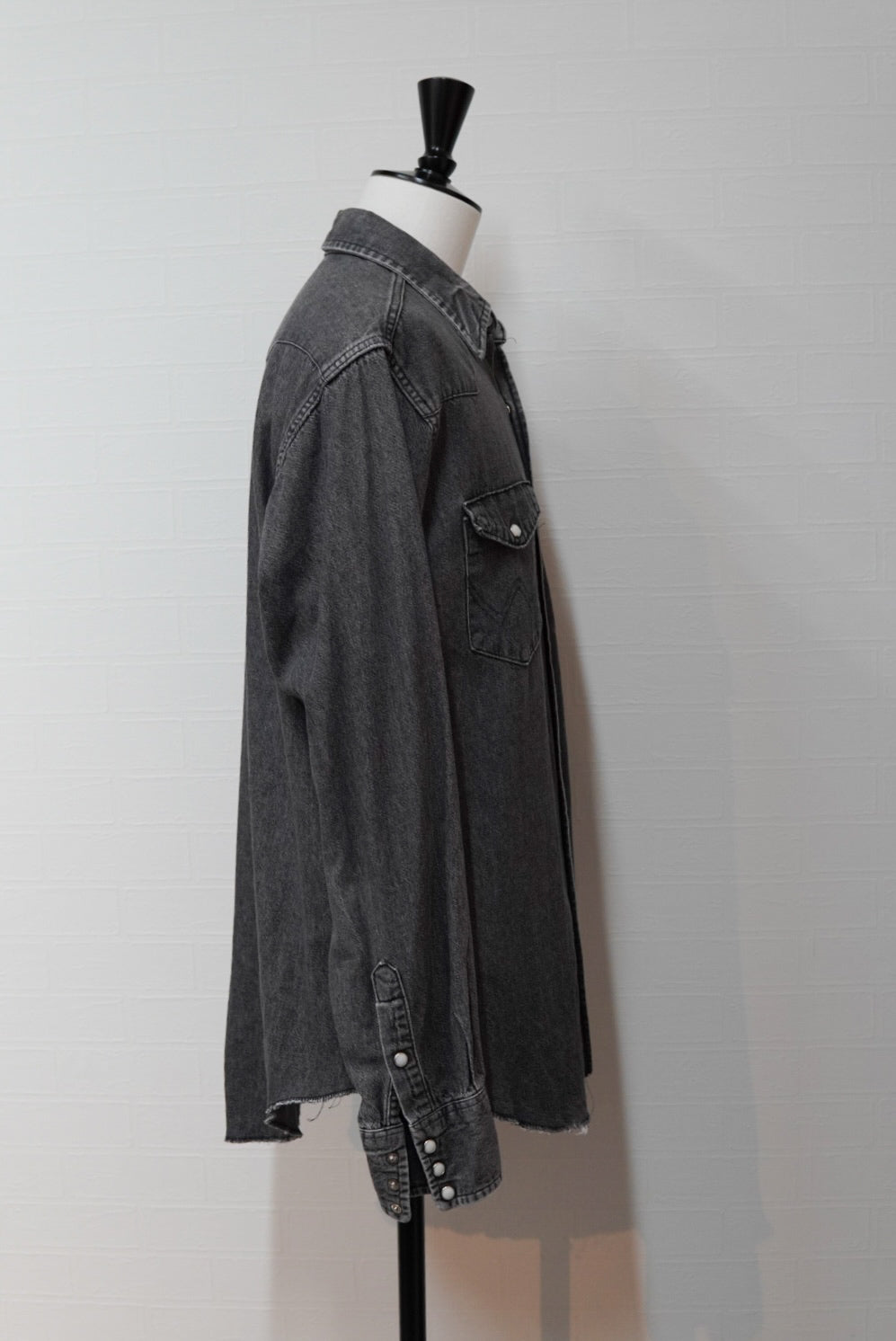 80s Wrangler Black Denim Western Shirt made in USA.