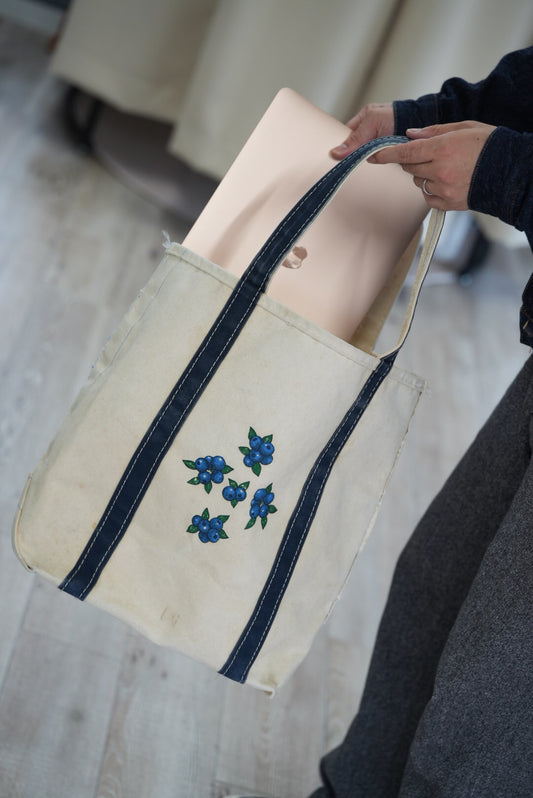 80's L.L.Bean Boat & Tote "Blueberry"