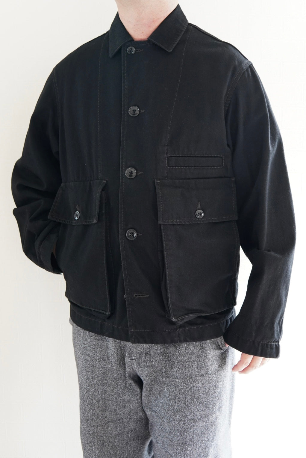 LEMAIRE Black Denim Boxy Jacket.