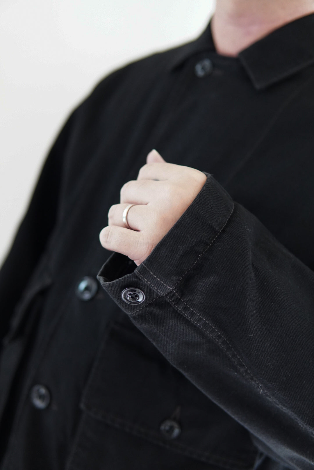 LEMAIRE Black Denim Boxy Jacket.