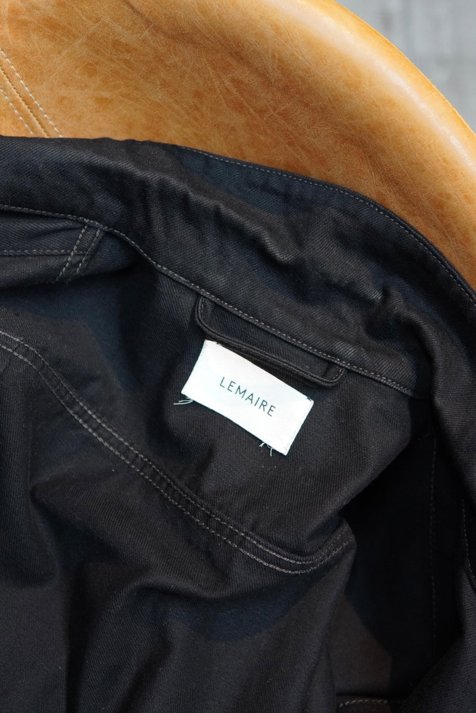LEMAIRE Black Denim Boxy Jacket.