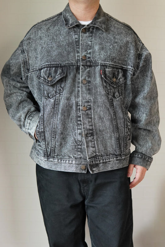 1988s Levi's 70507-0253 Black Denim Jacket made in USA.