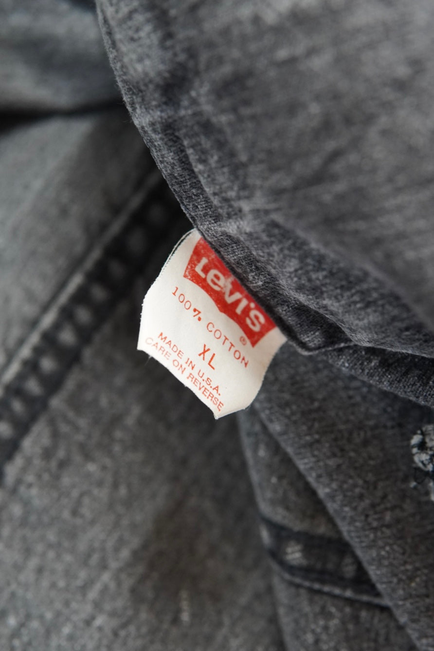 1988s Levi's 70507-0253 Black Denim Jacket made in USA.