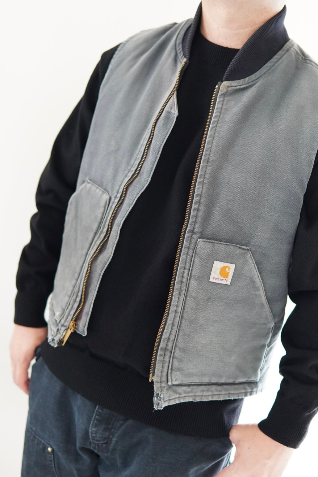 Carhartt Black Fade Vest made in Mexico.