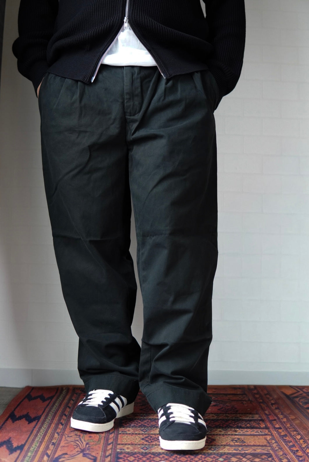 90s Polo by Ralph Lauren Black Chino Tuck Pants.