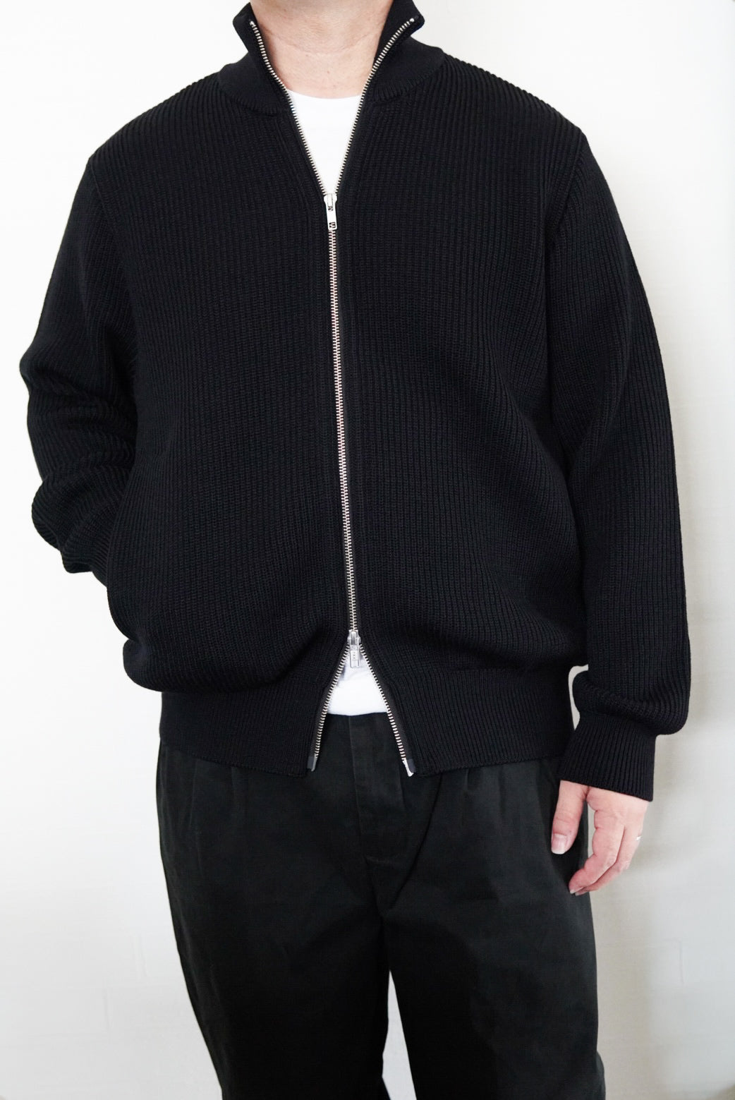 YONETOMI EX FINE WOOL RIB KNIT B/L.