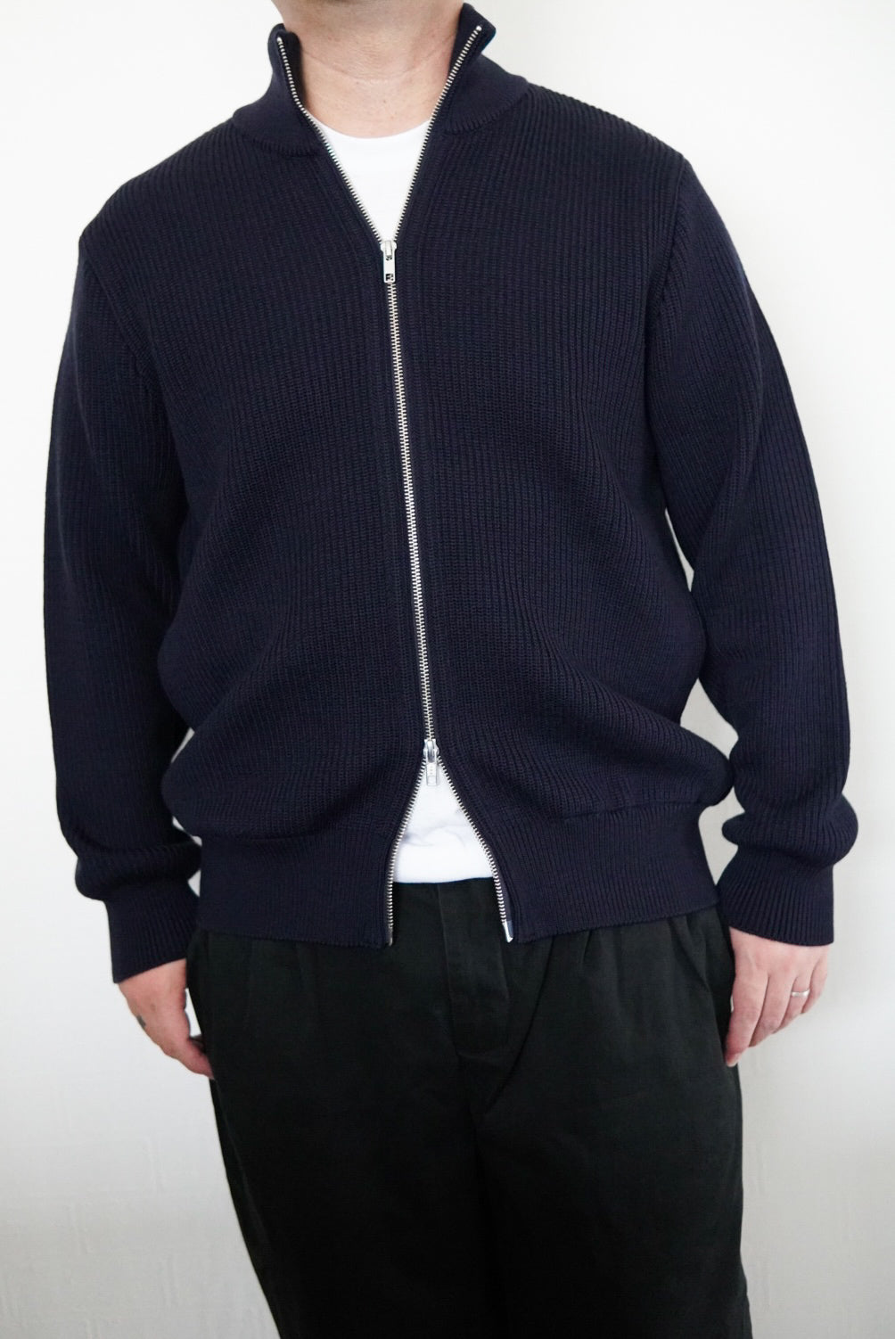 YONETOMI EX FINE WOOL RIB KNIT B/L.