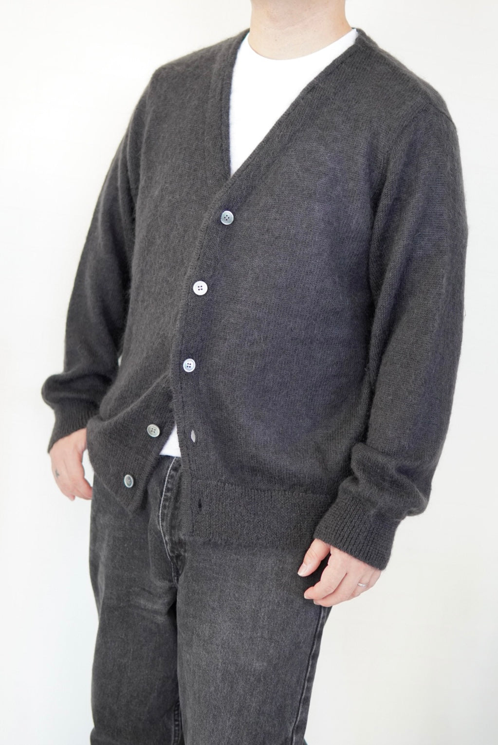 YONETOMI SHAGGY MOHAIR C/D.-CHARCOAL-
