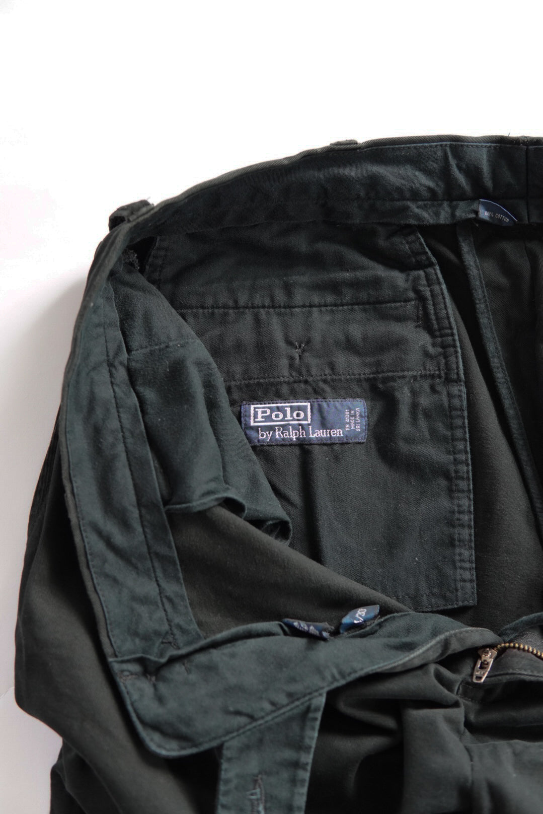 90s Polo by Ralph Lauren Black Chino Tuck Pants.