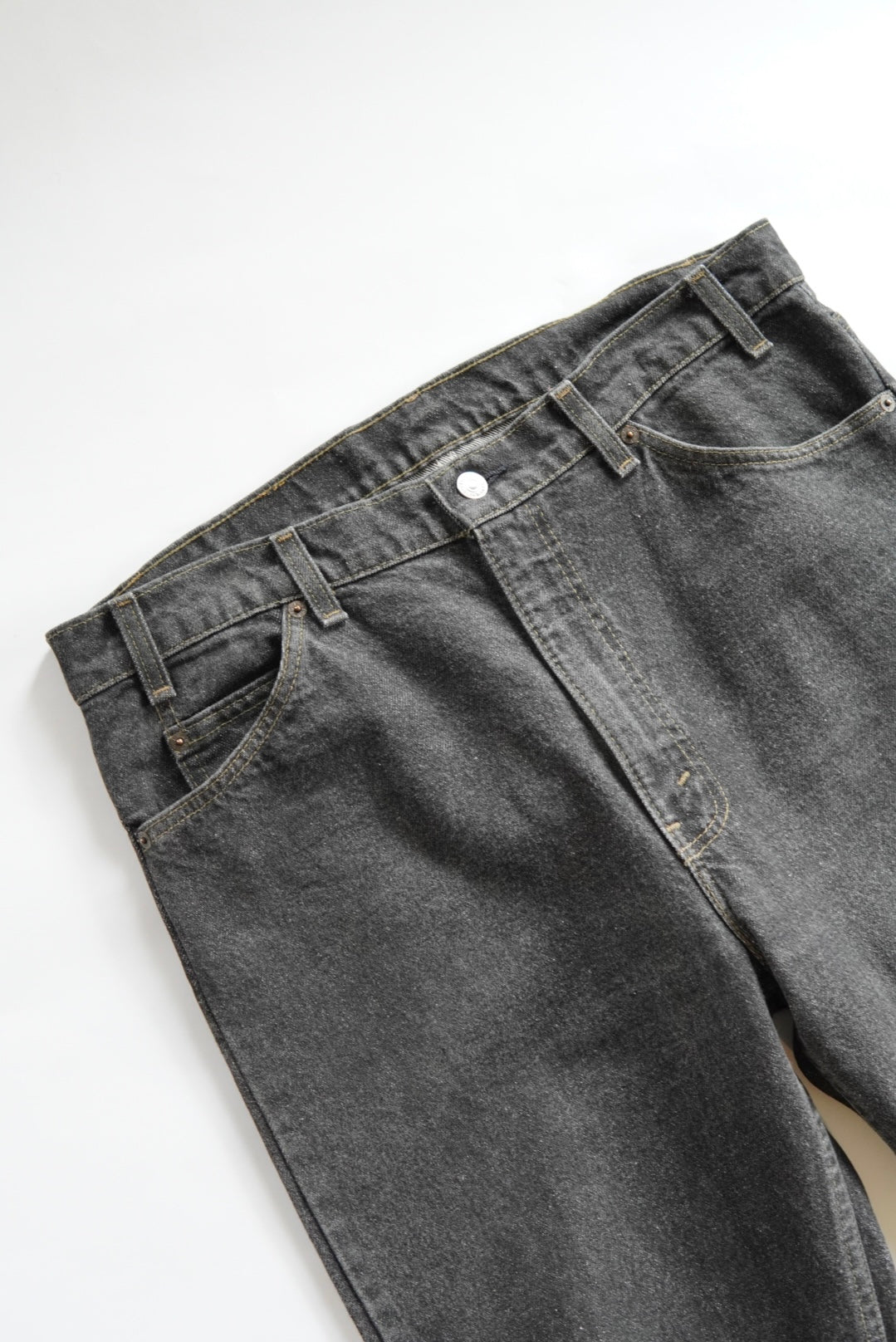 Levi's 505 Yarn-dyed Black Denim Pants made in USA.