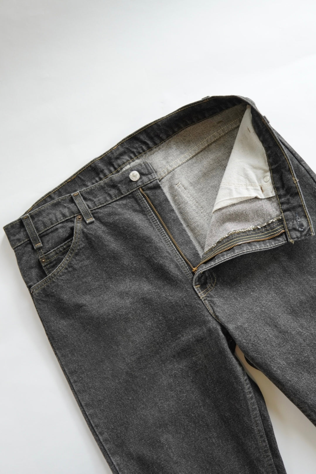 Levi's 505 Yarn-dyed Black Denim Pants made in USA.