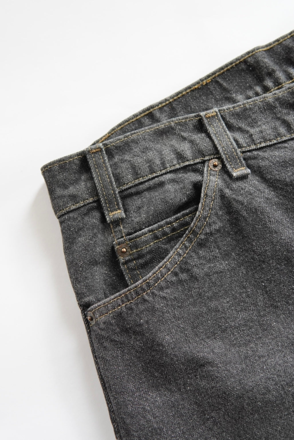 Levi's 505 Yarn-dyed Black Denim Pants made in USA.