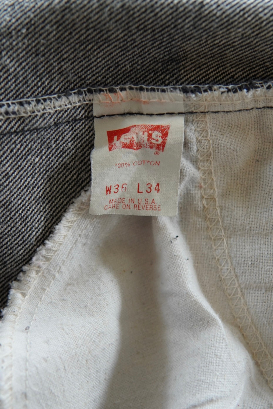 Levi's 505 Yarn-dyed Black Denim Pants made in USA.