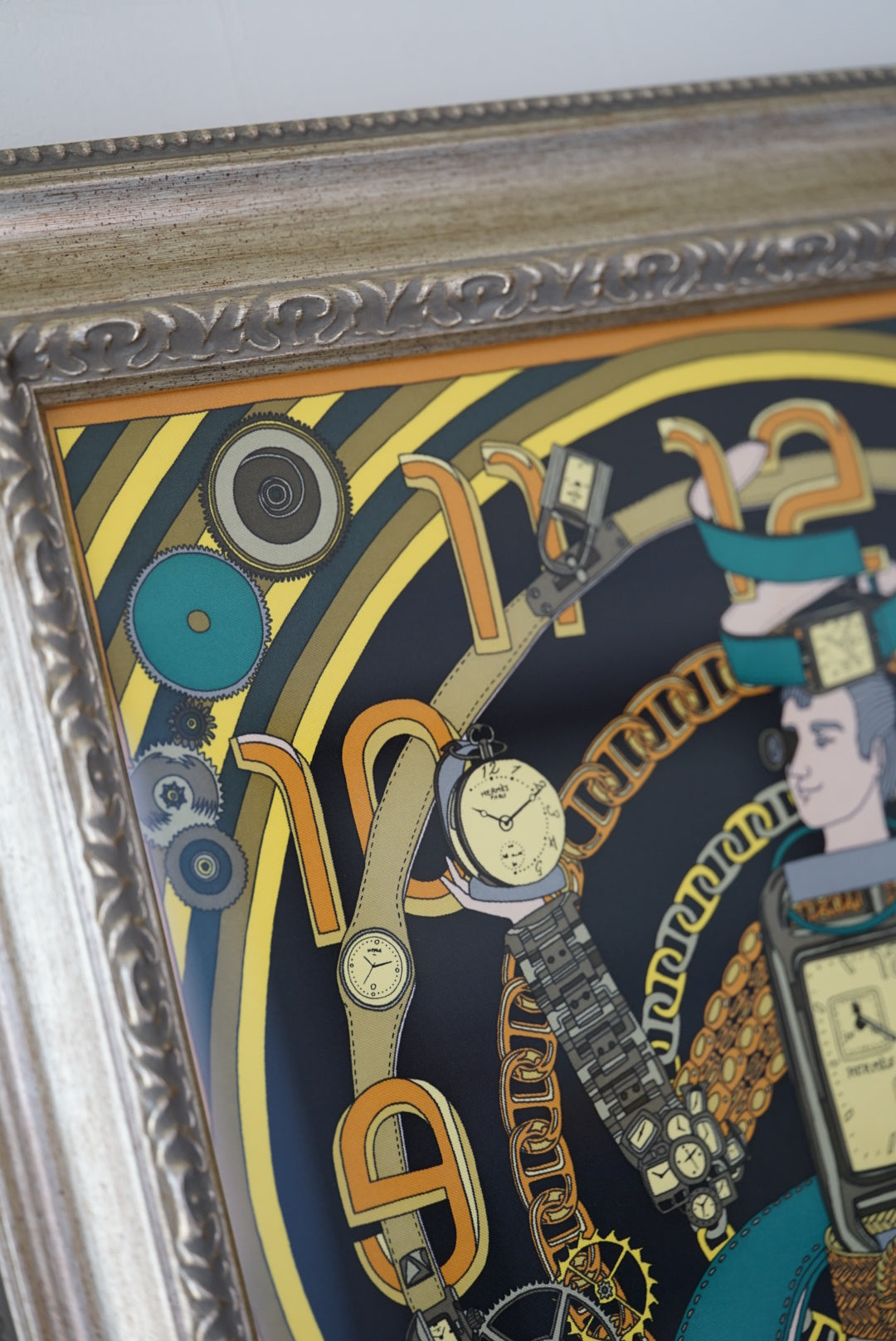 HERMÈS Carré 45 "Monsieur Montres"
