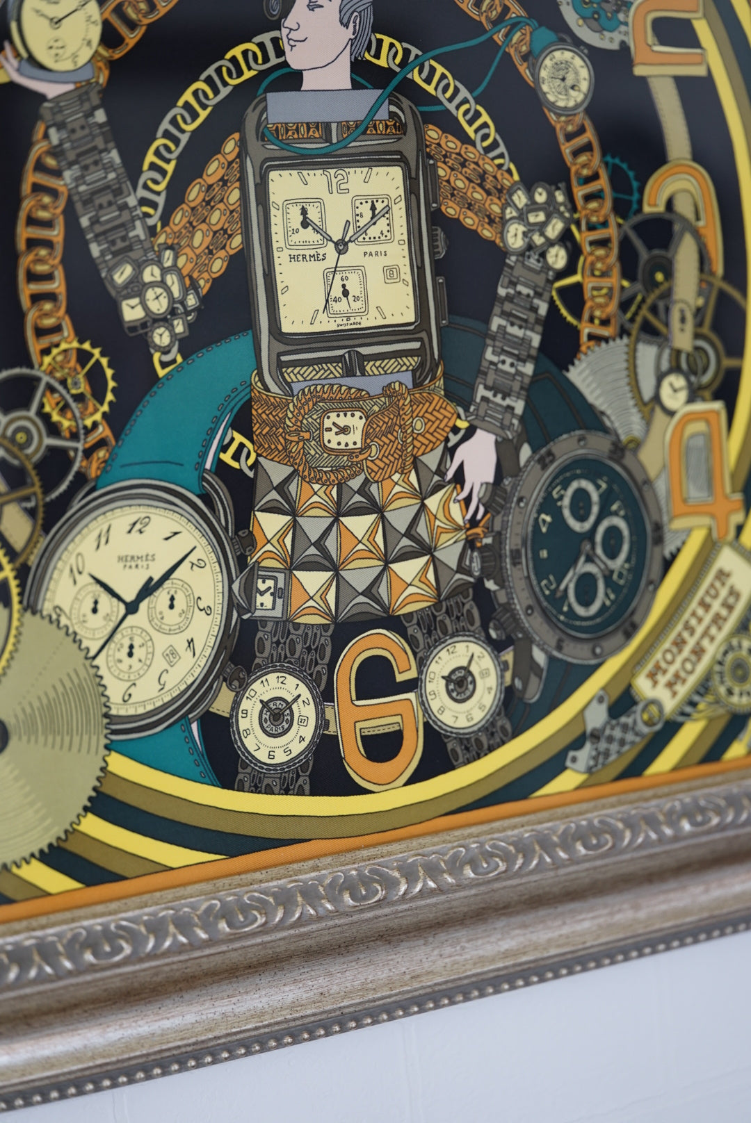 HERMÈS Carré 45 "Monsieur Montres"